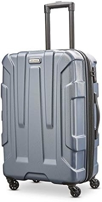 Hành lý mở rộng mặt cứng với bánh xe xoắn, màu xanh lá cây, trung bình 24 inch