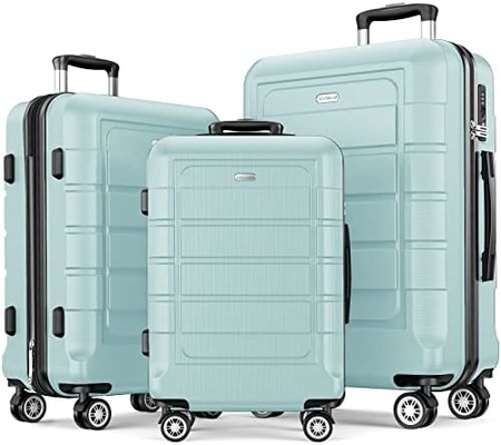 Bộ hành lý có thể mở rộng PC + ABS Túi kéo dài 2 bánh TSA khóa 3pcs Rượu vang đỏ