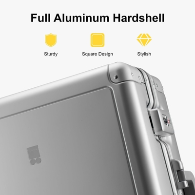 20 &quot;Aluminium hành lý Hardside vali, Zipperless hành lý với TSA khóa và bánh xe quay - bạc