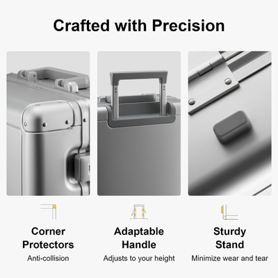 20 &quot;Aluminium hành lý Hardside vali, Zipperless hành lý với TSA khóa và bánh xe quay - bạc