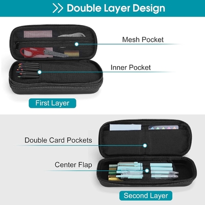 ProCase Pen Pencil Case, 2 lớp EVA Zipper Pencil Box Pouch Capacity Storage Organiser cho trường học