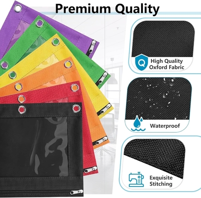 Vỏ bút chì binder với khóa khóa mịn, vỏ bút chì cửa sổ rõ ràng cho binder, túi bút chì binder 3 vòng có dung lượng lớn
