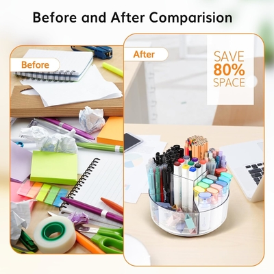 5 khe cắm 360 độ quay Acrylic Pen Holder cho bàn, Marker Holder Caddy Art Supply Organizer Pen Organizer cho bàn