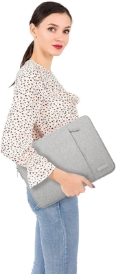 Túi tay cầm máy tính xách tay tương thích với MacBook Air 13 M3 A3113 M2 / Pro 13 M2 M1,Vỏ dọc polyester với túi, màu xám