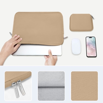Tay cầm máy tính xách tay tương thích với MacBook Air / Pro, 13-13.3 inch Notebook, túi Neoprene với vỏ nhỏ, Apricot