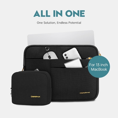 Thích hợp cho,MacBook Pro 13-14 inch, tái chế PET laptop mang theo trường hợp với tay cầm và túi phụ kiện