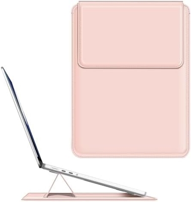 Vỏ máy tính xách tay MacBook Air 13.6M3 M2 A3113 A2681/MacBook Pro 14 A2992-PU Vỏ túi da mỏng với chức năng đứng, màu nâu