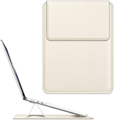 Vỏ máy tính xách tay MacBook Air 13.6M3 M2 A3113 A2681/MacBook Pro 14 A2992-PU Vỏ túi da mỏng với chức năng đứng, màu nâu