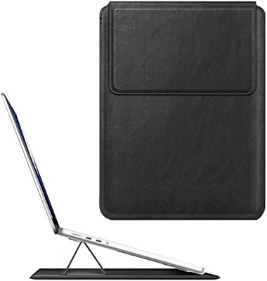 Vỏ máy tính xách tay MacBook Air 13.6M3 M2 A3113 A2681/MacBook Pro 14 A2992-PU Vỏ túi da mỏng với chức năng đứng, màu nâu