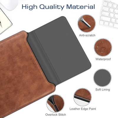 Vỏ máy tính xách tay MacBook Air 13.6M3 M2 A3113 A2681/MacBook Pro 14 A2992-PU Vỏ túi da mỏng với chức năng đứng, màu nâu