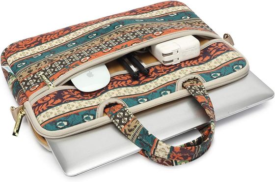 Túi máy tính xách tay được thiết kế cho máy tính xách tay 12,5 đến 14 inch với vải vải in bên trong đệm và nhiều tùy chọn mang theo