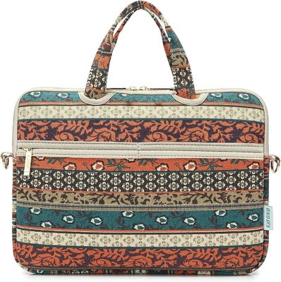 Túi máy tính xách tay được thiết kế cho máy tính xách tay 12,5 đến 14 inch với vải vải in bên trong đệm và nhiều tùy chọn mang theo