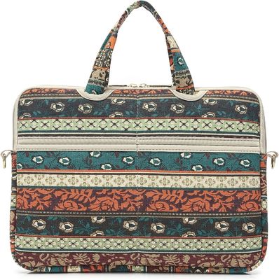 Túi máy tính xách tay được thiết kế cho máy tính xách tay 12,5 đến 14 inch với vải vải in bên trong đệm và nhiều tùy chọn mang theo