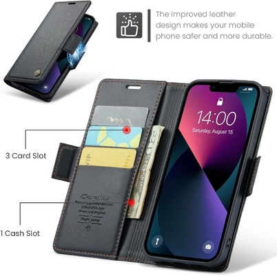 QLTYPRI Wallet Cover cho iPhone 13/14, [khóa RFID] ổ khoá tín dụng để bảo vệ chống sốc của vỏ điện thoại