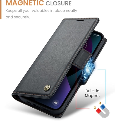 QLTYPRI Wallet Cover cho iPhone 13/14, [khóa RFID] ổ khoá tín dụng để bảo vệ chống sốc của vỏ điện thoại