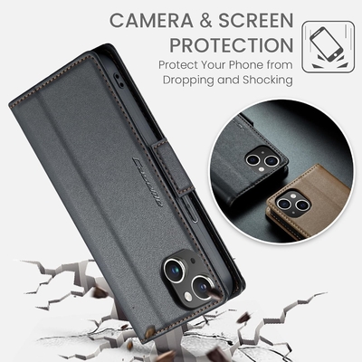 QLTYPRI Wallet Cover cho iPhone 13/14, [khóa RFID] ổ khoá tín dụng để bảo vệ chống sốc của vỏ điện thoại