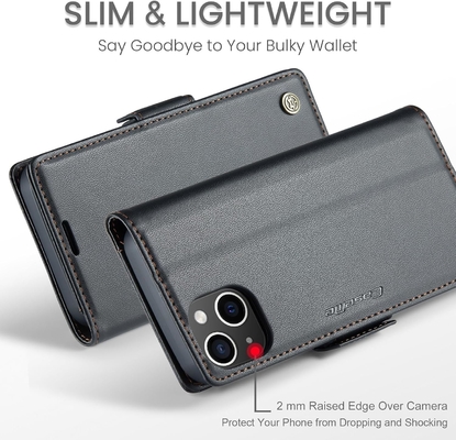 QLTYPRI Wallet Cover cho iPhone 13/14, [khóa RFID] ổ khoá tín dụng để bảo vệ chống sốc của vỏ điện thoại