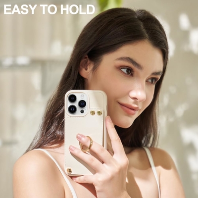 Người giữ thẻ với iPhone 13 Pro Max, người giữ vòng quay 360 °, người giữ thẻ bằng da, vỏ chống sốc RFID,
