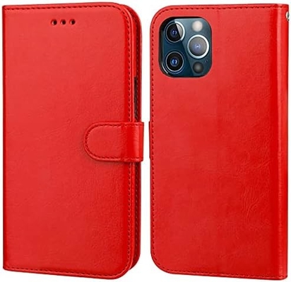 Tương thích với ví iPhone 12 / Pro với thẻ cầm tay PU đứng da chống sốc dây đeo cổ tay clamshell 6.1 inch