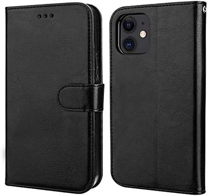 Tương thích với ví iPhone 12 / Pro với thẻ cầm tay PU đứng da chống sốc dây đeo cổ tay clamshell 6.1 inch