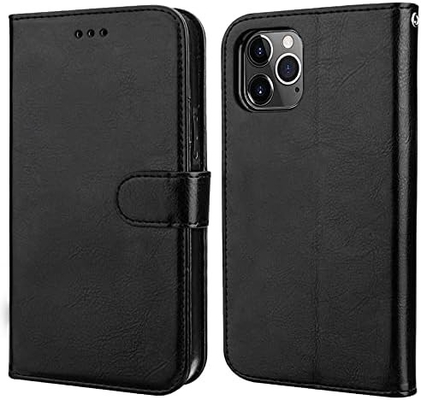 Tương thích với ví iPhone 12 / Pro với thẻ cầm tay PU đứng da chống sốc dây đeo cổ tay clamshell 6.1 inch