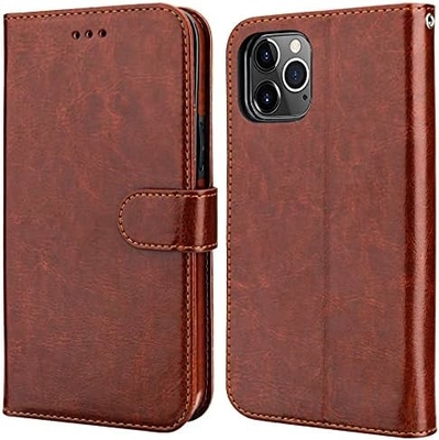 Tương thích với ví iPhone 12 / Pro với thẻ cầm tay PU đứng da chống sốc dây đeo cổ tay clamshell 6.1 inch