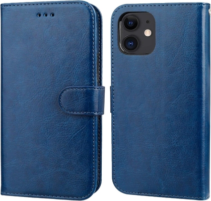 Tương thích với ví iPhone 12 / Pro với thẻ cầm tay PU đứng da chống sốc dây đeo cổ tay clamshell 6.1 inch
