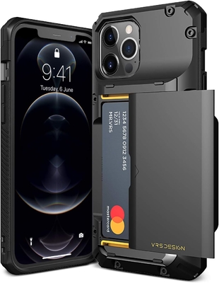 Đối với iPhone 12 Pro Max với [4 thẻ]Tài ví thẻ tín dụng cao cấp cho iPhone 12 Pro Max 6,7 inch
