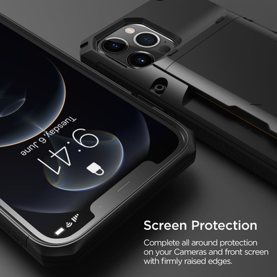 Đối với iPhone 12 Pro Max với [4 thẻ]Tài ví thẻ tín dụng cao cấp cho iPhone 12 Pro Max 6,7 inch