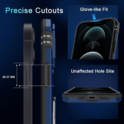 iPhone 12 Pro Max với Slide Camera Cover+Screen Protector ((1 gói), Rotated Ring Kickstand Lớp quân sự chống sốc