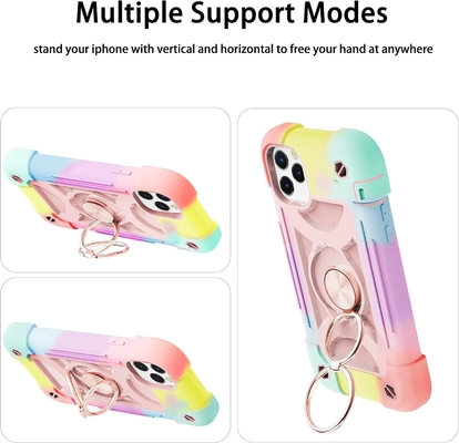iPhone 12 Pro Max Case 6.7 &quot; - Chống va chạm nặng, Đứng vòng, Màn hình kính &amp; Bảo vệ ống kính máy ảnh (Vàng cầu vồng)