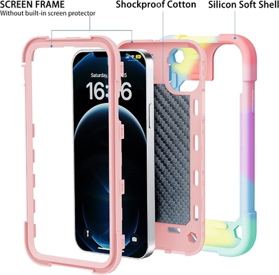 iPhone 12 Pro Max Case 6.7 &quot; - Chống va chạm nặng, Đứng vòng, Màn hình kính &amp; Bảo vệ ống kính máy ảnh (Vàng cầu vồng)