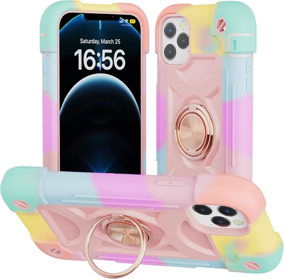 iPhone 12 Pro Max Case 6.7 &quot; - Chống va chạm nặng, Đứng vòng, Màn hình kính &amp; Bảo vệ ống kính máy ảnh (Vàng cầu vồng)