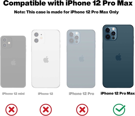 Vỏ iPhone 12 Pro Max, Bảo vệ cấp quân sự, Silicone chống va chạm, chống vân tay &amp; chống trượt, vỏ điện thoại