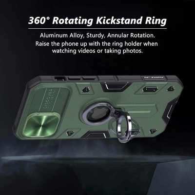 iPhone 12 Pro Max Case với Camera Cover &amp; Kickstand, Duty Military Grade Armour Protection Cover,