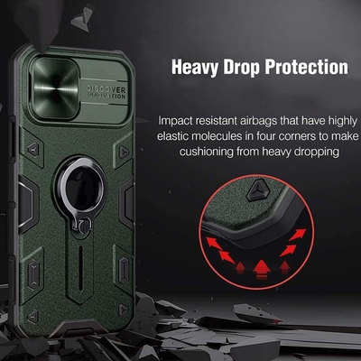iPhone 12 Pro Max Case với Camera Cover &amp; Kickstand, Duty Military Grade Armour Protection Cover,
