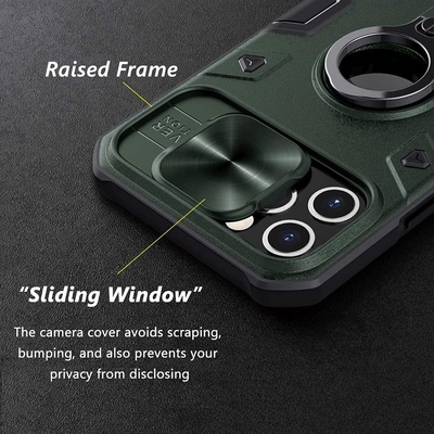 iPhone 12 Pro Max Case với Camera Cover &amp; Kickstand, Duty Military Grade Armour Protection Cover,
