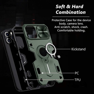 iPhone 12 Pro Max Case với Camera Cover &amp; Kickstand, Duty Military Grade Armour Protection Cover,