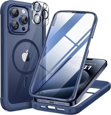 Magnetic cho iPhone 12 Pro Max Case Toàn thân Được xây dựng trong kính Screen Protector&amp; Camera Protector