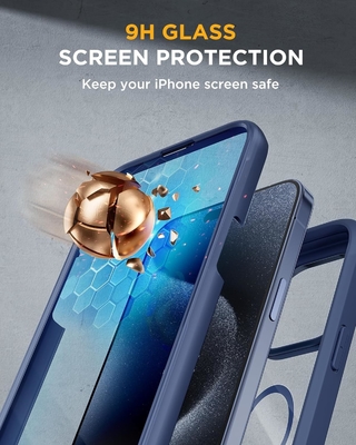 Magnetic cho iPhone 12 Pro Max Case Toàn thân Được xây dựng trong kính Screen Protector&amp; Camera Protector