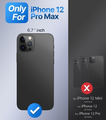 Vệ chắn lên cho iPhone 12 Pro Max Case với Stand, Phone Case Clear với Double Ring Holder [được điều chỉnh và gấp]