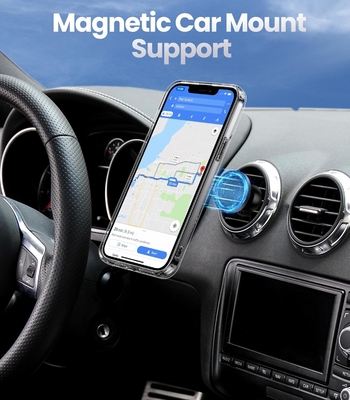 Vệ chắn lên cho iPhone 12 Pro Max Case với Stand, Phone Case Clear với Double Ring Holder [được điều chỉnh và gấp]