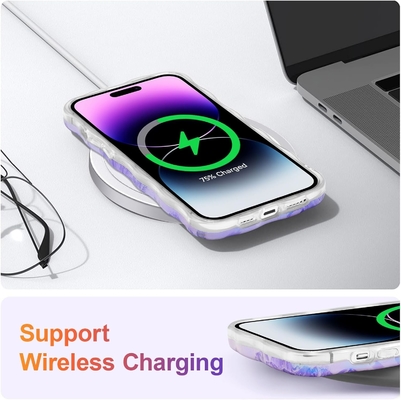 iPhone 12 Pro Max, màu sắc retro in dầu laser gloss mô hình dễ thương xoăn cạnh lượn lượn trường hợp điện thoại tinh tế