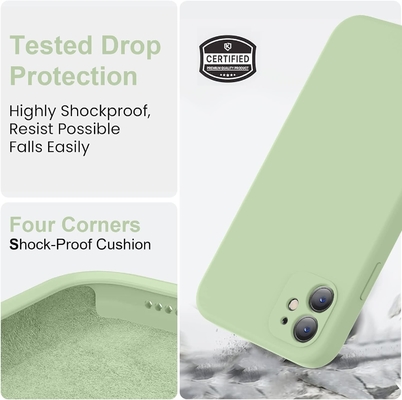 Tương thích với vỏ iPhone 11, nâng cấp silicone lỏng với [các cạnh vuông] [mềm chống trầy xước lớp lót microfiber]