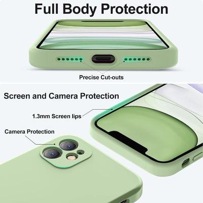 Tương thích với vỏ iPhone 11, nâng cấp silicone lỏng với [các cạnh vuông] [mềm chống trầy xước lớp lót microfiber]