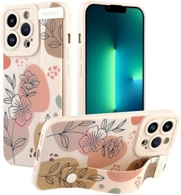 iPhone 12 Pro Max Vỏ silicone với dây đeo cho phụ nữ Cô gái Hoa hoa dễ thương Thiết kế mẫu Đường dây mềm điều chỉnh