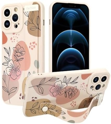 iPhone 12 Pro Max Vỏ silicone với dây đeo cho phụ nữ Cô gái Hoa hoa dễ thương Thiết kế mẫu Đường dây mềm điều chỉnh