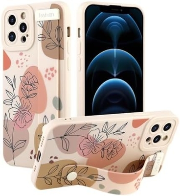 iPhone 12 Pro Max Vỏ silicone với dây đeo cho phụ nữ Cô gái Hoa hoa dễ thương Thiết kế mẫu Đường dây mềm điều chỉnh