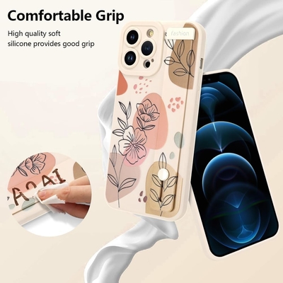 iPhone 12 Pro Max Vỏ silicone với dây đeo cho phụ nữ Cô gái Hoa hoa dễ thương Thiết kế mẫu Đường dây mềm điều chỉnh