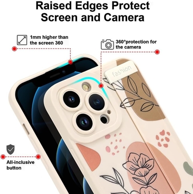 iPhone 12 Pro Max Vỏ silicone với dây đeo cho phụ nữ Cô gái Hoa hoa dễ thương Thiết kế mẫu Đường dây mềm điều chỉnh